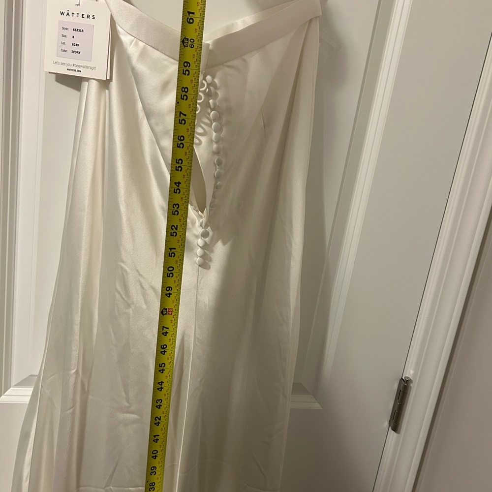Watters 2-Piece Ivory Off-Shoulder Satin Dress - Picture 6 of 16